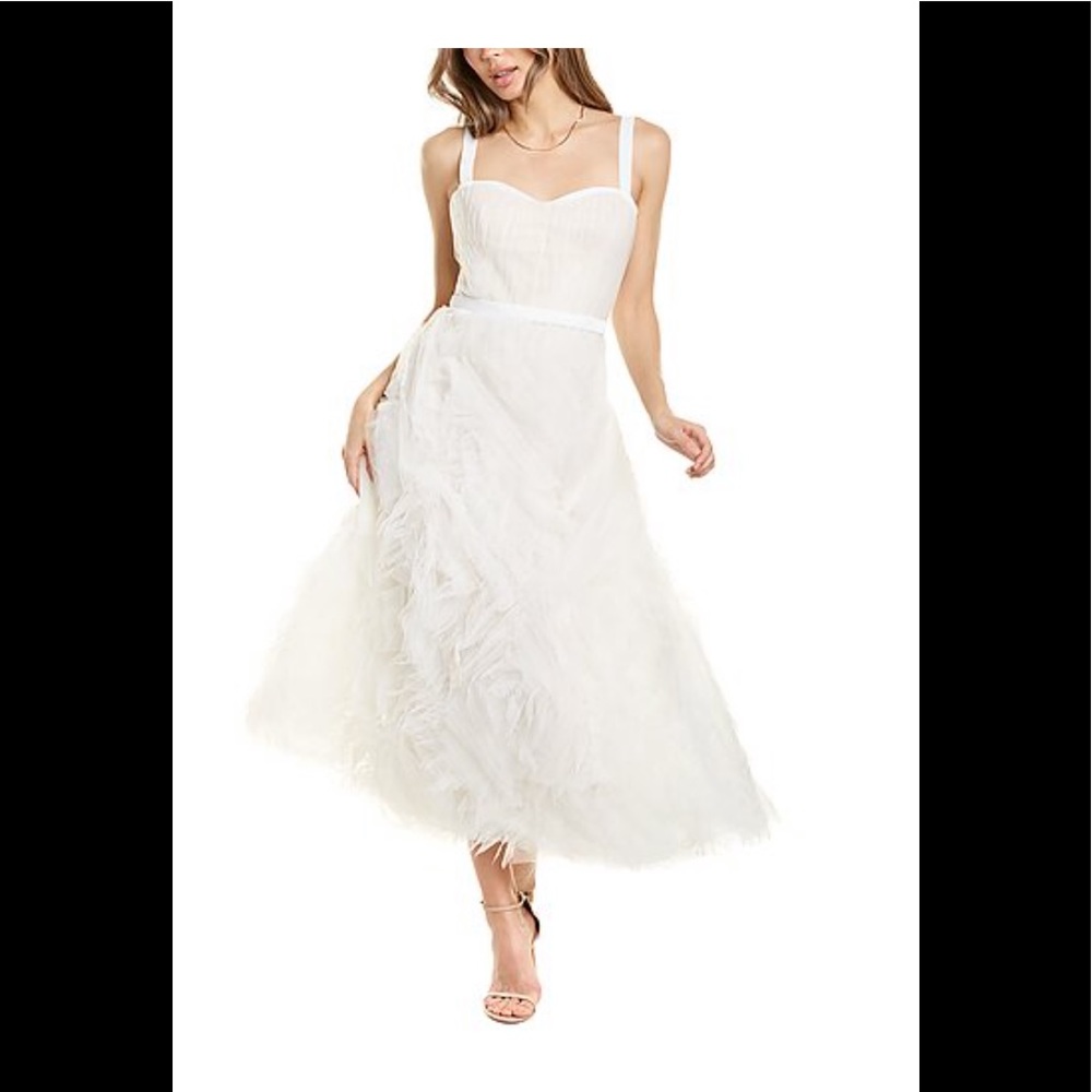 NEW MARCHESA Tea Length Ivory Wedding Dress W/TAGS